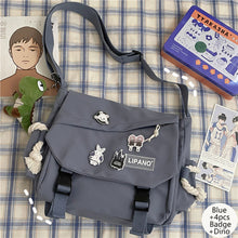 Load image into Gallery viewer, Nylon Handbags Large Capacity Shoulder Bag Diagonal Cross Bag Student School Bags Messenger Bag Korea ins Tooling Anti-water Crossbody Bags for Teenager
