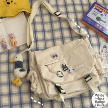 Load image into Gallery viewer, Nylon Handbags Large Capacity Shoulder Bag Diagonal Cross Bag Student School Bags Messenger Bag Korea ins Tooling Anti-water Crossbody Bags for Teenager

