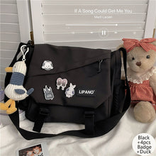 Load image into Gallery viewer, Nylon Handbags Large Capacity Shoulder Bag Diagonal Cross Bag Student School Bags Messenger Bag Korea ins Tooling Anti-water Crossbody Bags for Teenager
