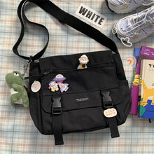 Load image into Gallery viewer, Canvas Large Capacity Shoulder Bag Diagonal Cross Bag Harajuku Student School Bags Messenger Bag Tooling Anti-water Crossbody Bags for Teenager
