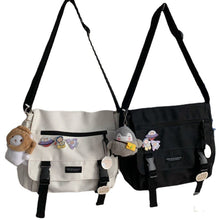 Load image into Gallery viewer, Canvas Large Capacity Shoulder Bag Diagonal Cross Bag Harajuku Student School Bags Messenger Bag Tooling Anti-water Crossbody Bags for Teenager

