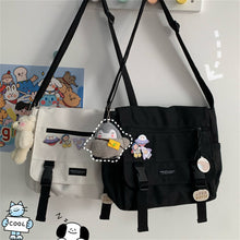 Load image into Gallery viewer, Canvas Large Capacity Shoulder Bag Diagonal Cross Bag Harajuku Student School Bags Messenger Bag Tooling Anti-water Crossbody Bags for Teenager
