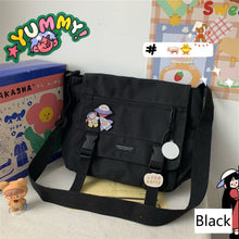 Load image into Gallery viewer, Canvas Large Capacity Shoulder Bag Diagonal Cross Bag Harajuku Student School Bags Messenger Bag Tooling Anti-water Crossbody Bags for Teenager
