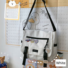 Load image into Gallery viewer, Canvas Large Capacity Shoulder Bag Diagonal Cross Bag Harajuku Student School Bags Messenger Bag Tooling Anti-water Crossbody Bags for Teenager
