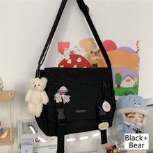 Load image into Gallery viewer, Canvas Large Capacity Shoulder Bag Diagonal Cross Bag Harajuku Student School Bags Messenger Bag Tooling Anti-water Crossbody Bags for Teenager
