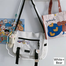 Load image into Gallery viewer, Canvas Large Capacity Shoulder Bag Diagonal Cross Bag Harajuku Student School Bags Messenger Bag Tooling Anti-water Crossbody Bags for Teenager
