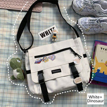 Load image into Gallery viewer, Canvas Large Capacity Shoulder Bag Diagonal Cross Bag Harajuku Student School Bags Messenger Bag Tooling Anti-water Crossbody Bags for Teenager

