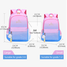 Load image into Gallery viewer, Waterproof Elementary School Bag 1-2-3-4-5-6 Grade Children Bag for 6-12 Years Old Decompression Primary Princess Backpack
