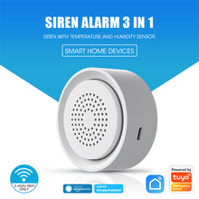 Load image into Gallery viewer, Tuya Smart Life 3 In 1 WiFi Siren Alarm Mini USB 85dB Alarm Siren Sensor Wireless Sound Light Alarm Home Security Alarm System
