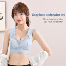 Load image into Gallery viewer, Women Lace Gathered Without Underwire Bra Tank Top Underwear Solid Color Soft Breathable Lingerie
