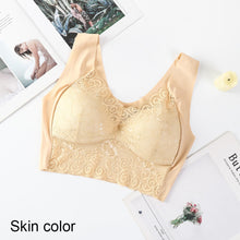 Load image into Gallery viewer, Women Lace Gathered Without Underwire Bra Tank Top Underwear Solid Color Soft Breathable Lingerie
