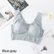 Load image into Gallery viewer, Women Lace Gathered Without Underwire Bra Tank Top Underwear Solid Color Soft Breathable Lingerie
