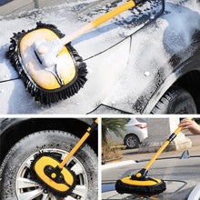 Load image into Gallery viewer, Three Section Telescopic Car Cleaning Brush Detailing Adjustable Wash Brush Telescoping Long Handle Cleaning Mop Chenille Broom Auto Accessories
