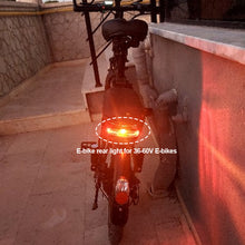 Load image into Gallery viewer, 36-60V Ebike Rear LED Tail Light Safety Warning Lamp For Electric Bicycle Waterproof Accessories
