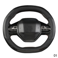 Load image into Gallery viewer, Car Steering Wheel Cover Carbon Fiber Four Seasons Steering Wheel Cover For Peugeot 3008 4008 5008
