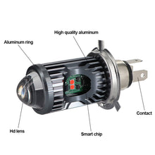 Load image into Gallery viewer, 12-80V LED Motorcycle Scooter Headlamp Head Light DRL High Low Fog Light With Four Modes H4 P15D BA20D
