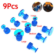 Load image into Gallery viewer, 9Pcs Car Repair Pit Puller Pulling Tabs Transparent Gasket Dent Repair Hail Dent Removal Tools Paintless Kit

