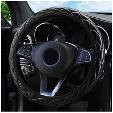Load image into Gallery viewer, 37-38cm Diameter PU Leather Car Steering Wheel Cover Crystal Crown Steering Non-slip Protective Interior Accessories
