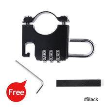 Load image into Gallery viewer, Motorcycle 3 Digit Code Combination Lock Anti-theft Scooter Helmet Lock for Handlebar Helmet Combination Lock Riding Accessories
