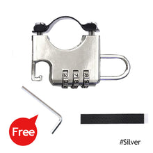 Load image into Gallery viewer, Motorcycle 3 Digit Code Combination Lock Anti-theft Scooter Helmet Lock for Handlebar Helmet Combination Lock Riding Accessories
