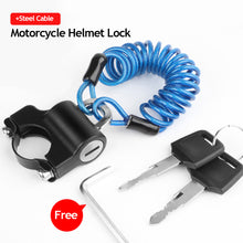 Load image into Gallery viewer, Motorcycle Helmet Lock Anti-Theft Helmet Security Lock Metal 20mm-28mm Black with 2 Keys and Wire Rope Set
