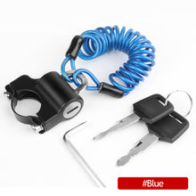 Load image into Gallery viewer, Motorcycle Helmet Lock Anti-Theft Helmet Security Lock Metal 20mm-28mm Black with 2 Keys and Wire Rope Set

