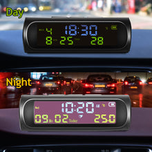 Load image into Gallery viewer, Solar Car Digital Clock LCD Time Date Temperature Display Outdoor Car Part Decoration C01

