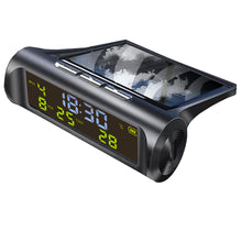 Load image into Gallery viewer, Solar Car Digital Clock LCD Time Date Temperature Display Outdoor Car Part Decoration C01
