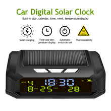 Load image into Gallery viewer, Solar Car Digital Clock LCD Time Date Temperature Display Outdoor Car Part Decoration C05
