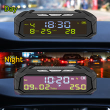 Load image into Gallery viewer, Solar Car Digital Clock LCD Time Date Temperature Display Outdoor Car Part Decoration C05
