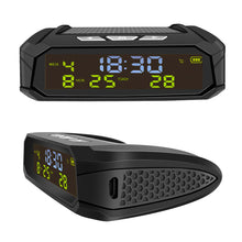 Load image into Gallery viewer, Solar Car Digital Clock LCD Time Date Temperature Display Outdoor Car Part Decoration C05

