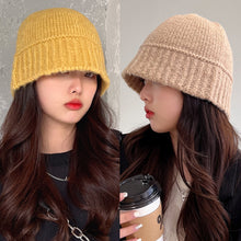 Load image into Gallery viewer, Versatile Knitting Wool Hat Fashion Retro Solid Color Knit Hat Soft Ear-protection Autumn Winter Woolen Hat
