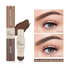 Load image into Gallery viewer, Double Head Eyebrow Cream Three-dimensional Face Shaping Shadow Powder Hairline Powder Waterproof Sweatproof Eyebrow Cream
