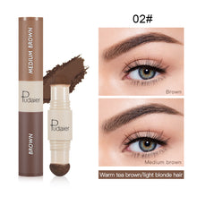 Load image into Gallery viewer, Double Head Eyebrow Cream Three-dimensional Face Shaping Shadow Powder Hairline Powder Waterproof Sweatproof Eyebrow Cream
