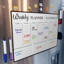 Load image into Gallery viewer, A3 Magnetic Weekly &amp; Monthly Planner Whiteboard Fridge Magnet Flexible Daily Message Drawing Refrigerator Bulletin White Board
