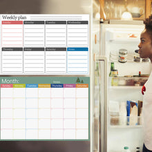 Load image into Gallery viewer, A3 Size Magnetic Dry Erased Refrigerator Whiteboard Kitchen Fridge Calendar Message Board Student Kids Monthly Planner Board
