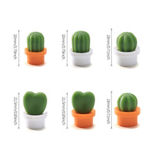 Load image into Gallery viewer, 6pcs Cactus Fridge Magnets Photo Wall Cute Souvenir Gifts 3D Cute Succulent Plant Message Board Reminder Home Decoration Kitchen
