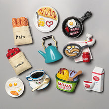 Load image into Gallery viewer, 3D Tomato Egg Pan Teapot Milk Model Fridge Magnets Collection Photo Wall Cute Souvenir Gifts Message Board Reminder Home Decoration Kitchen

