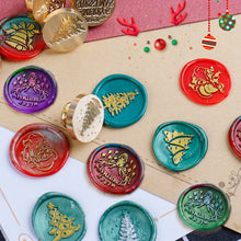 Load image into Gallery viewer, 25mm Merry Christmas Wax Seal Stamps Santa Claus Deer Gift Snowman Sealing Stamp Head For Xmas Scrapbooking

