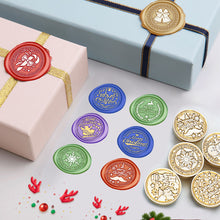 Load image into Gallery viewer, 25mm Merry Christmas Wax Seal Stamps Santa Claus Deer Gift Snowman Sealing Stamp Head For Xmas Scrapbooking
