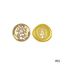 Load image into Gallery viewer, 25mm Merry Christmas Wax Seal Stamps Santa Claus Deer Gift Snowman Sealing Stamp Head For Xmas Scrapbooking
