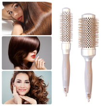 Load image into Gallery viewer, Ceramic Aluminum Tube Roller Comb Nylon Needle Curling Hair Comb Hairdressing Styling Comb Creative Blowing Cylinder Comb
