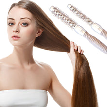 Load image into Gallery viewer, Ceramic Aluminum Tube Roller Comb Nylon Needle Curling Hair Comb Hairdressing Styling Comb Creative Blowing Cylinder Comb
