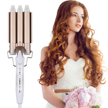 Load image into Gallery viewer, Professional Hair Tools Curling Iron Egg Roll Head Curling Iron Ceramic Three Bar Curling Iron Water Corrugated Iron Hair Tools
