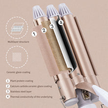 Load image into Gallery viewer, Professional Hair Tools Curling Iron Egg Roll Head Curling Iron Ceramic Three Bar Curling Iron Water Corrugated Iron Hair Tools

