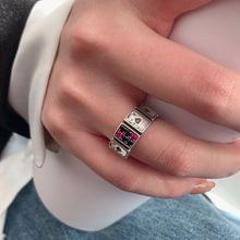 Load image into Gallery viewer, Fashion Design Playing Cards Open Cuff Finger Rings for Women Girl Fashion Vintage Party Round Rings Girl Woman Jewelry Accessories

