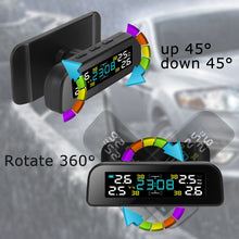 Load image into Gallery viewer, Car Tire Pressure Alarm TPMS Solar Digital Automatic Clock LCD Display Auto Security System Temperature Warning
