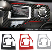 Load image into Gallery viewer, Car Interior Gear Head Shift Knob Panel Cover Carbon Fiber Trim Sticker Fit For Mazda 3 Axela 2014 2015 - 2019 MT
