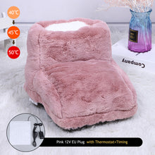 Load image into Gallery viewer, Super Soft Winter Warm Electric Foot Warmer Heater USB Charging/EU Plug Power Saving Warm Foot Cover Feet Heating Pads for Home Office
