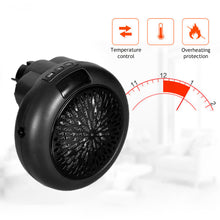 Load image into Gallery viewer, 900W Portable Electric Heater Mini Wall Mount Home Office Warm Air Heater Warmer Fan Silent Remote Fast Heat Thermostat
